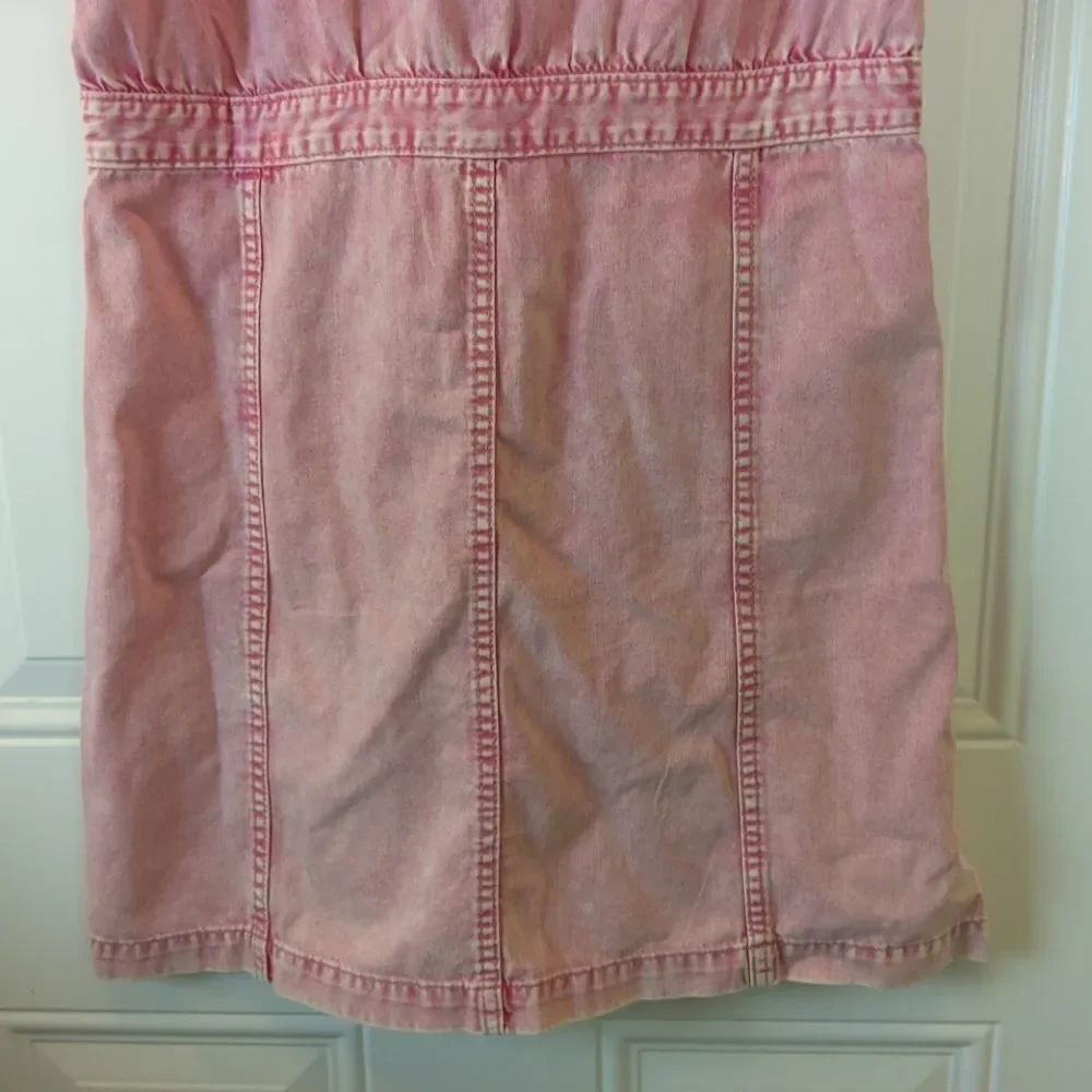 Gap girl red denim distressed short sleeve dress - Picture 10 of 12